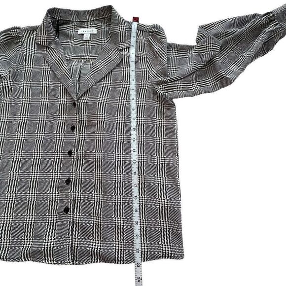 Topshop Houndstooth Button Down Long Sleeve Shirt size 6 - Picture 7 of 11